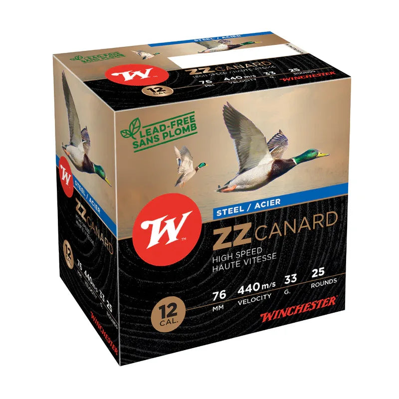 Winchester ZZ Canard Steel on huippunopea haulikon metsästyspatruuna teräshauleilla, joka on suunniteltu tarjoamaan metsästäjille täydellinen yhdistelmä voimaa ja tarkkuutta.