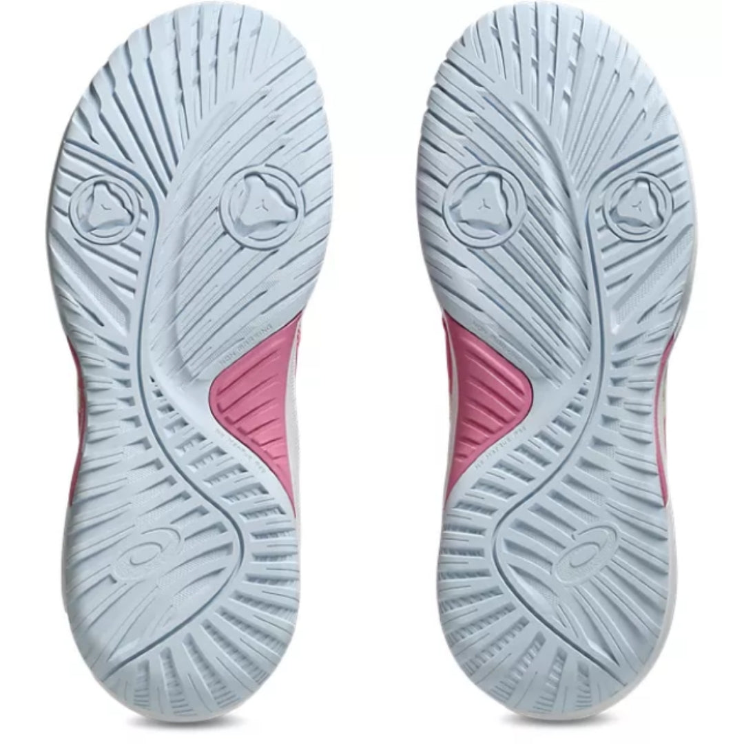 ASICS GEL-DEDICATE 9 GS lasten sisäliikuntakengät värissä pinkki-valkoinen ja keltainen.
