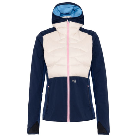 Kari Traa Tirill Thermal Jacket on lämmin ja tekninen naisten hybriditakki, joka on suunniteltu ulkoiluun, hiihtoon ja vaihteleviin sääolosuhteisiin. Takissa yhdistyvät tehokas ankanuntuvatäyte, lämpöä lisäävä vanutäyte sekä tuulenpitävä materiaali alueilla, jotka joutuvat eniten sään armoille. Näin lämpö pysyy siellä, missä sitä tarvitaan, mutta rakenne antaa keholle tilaa säädellä lämpöä liikkeen aikana.