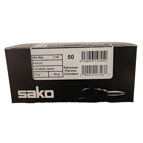 Sako Range 243 win 5,8g FMJ Kiväärin patruuna - Urheilu Pajala