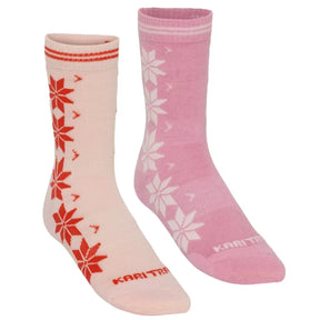 Kari Traa Vinst Wool Socks 2PK - 55% Merino Wool - Gum Pink - Urheilu Pajala